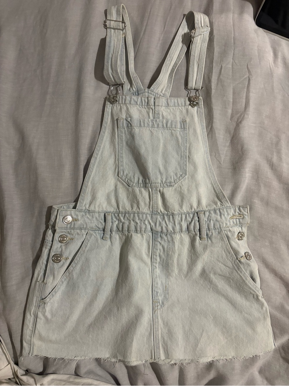 Forever 21 Light Wash Denim Overall Dress